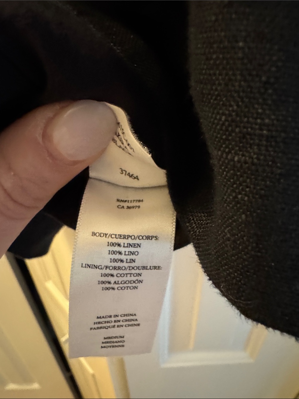 Rails Akira Black Linen Blend Square-Neck Crop Top - Picture 3 of 4